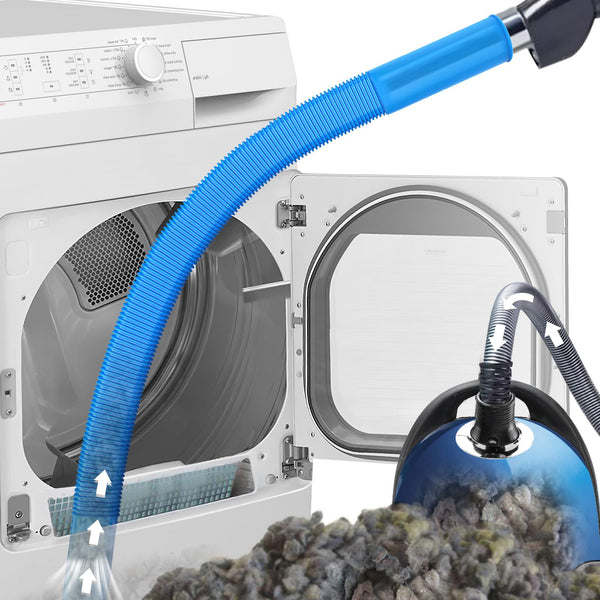 Dryer Vent Cleaner Kit Dryer Lint Vacuum Attachment with Stretch Universal Connector, Dryer Vent Cleaning Tool Vacuum Hose Lint Remover, Blue