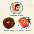 B. Toys- Hellophone- Red- Pretend Play Toy Cell Phone â Kids Play Phone with Light Sounds and Songs â Toddler Phone with Message Recorder- 18