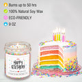 Homsolver Happy Birthday Gifts for Women Unique, Vanilla Cream Scent with Sprinkles Candy Birthday Candles for Her, Handmade Aromatherapy Candle