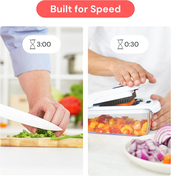 Fullstar Vegetable Chopper and Spiralizer - Food Chopper with Container, Fruit Slicer, Kitchen Gadgets & Accessories, Home Essentials (4 in 1, White)