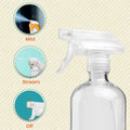 Clear Glass Spray Bottles for Cleaning Solutions (4 Pack) - 16 Ounce, Refillable & Reusable Sprayer for Essential Oil, Water, Kitchen, Hair.