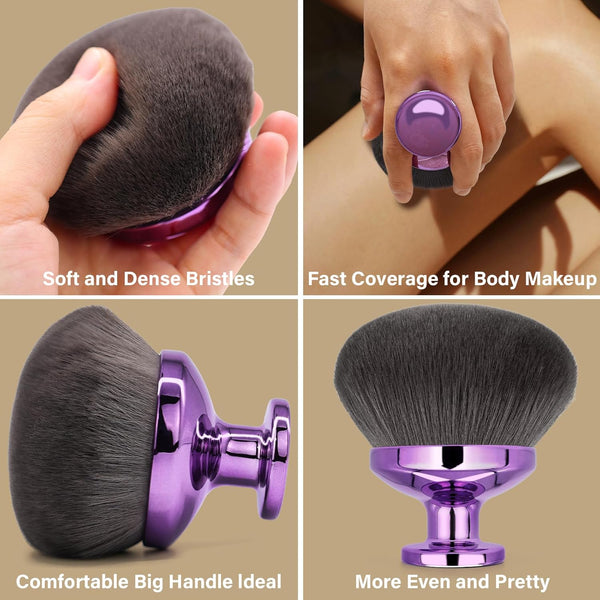 Extra Large Body Makeup Brush for Self Tanner, Leg Makeup &Bronzer Blend,90 Mm Wide-Headed Kabuki Brush Provides More Even &Pretty Application,