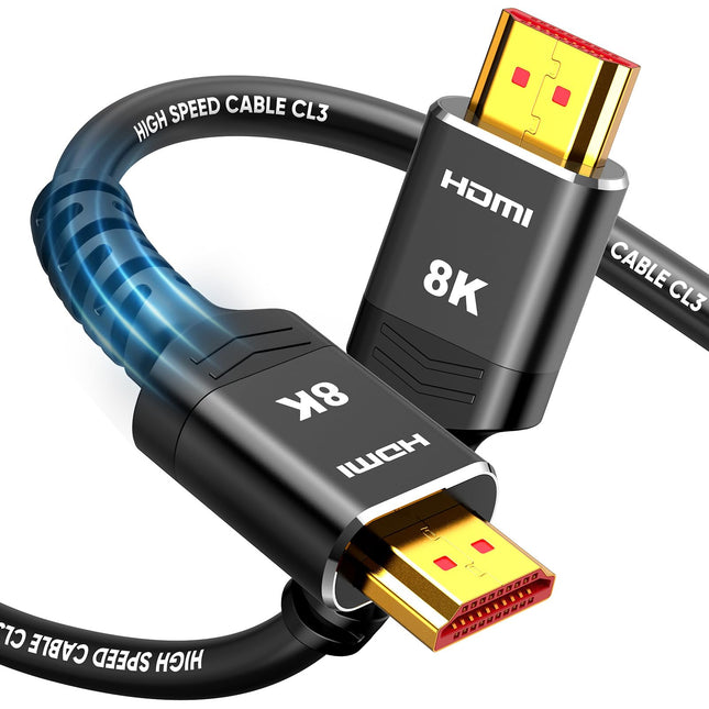Highwings HDMI Cable 15 FT Long, 4K 8K 10K HDMI 2.1 Cord Ultra High Speed [In-Wall CL3 Rated, 8K@60Hz 4K@120Hz Video 48G
