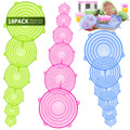 BFONS 18 Pack Silicone Stretch Lids, 6 Different Sizes, 100% Safe Food Grade Silicone to Meet Most Container, Microwave Cover for Food Storage,