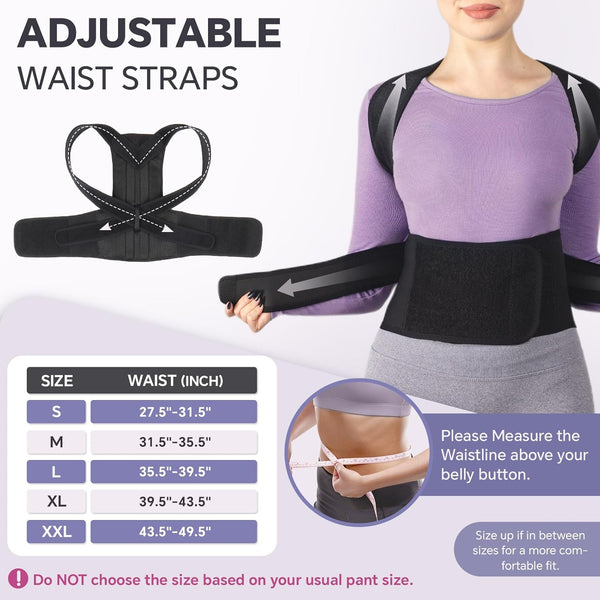 Back Brace for Women Men Posture Corrector Improve Posture Lumbar Support Shoulder Lower Upper Back Pain Relief