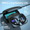 Bmani Wireless Earbuds Bluetooth Headphones 48Hrs Play Back Sport Earphones with LED Display Over-Ear Buds with Earhooks Built-In Mic Headset for