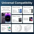 Phone 14 13 12 11 Fast Charger,6Ft Long Fast Charging Lightning Cable with 20W USB C Charger Block for Phone 14/14 Pro Max/13/13 Pro Max/12/12 Pro
