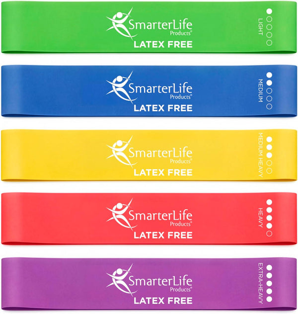 Smarterlife Resistance Bands for Working Out, Non-Latex Exercise Bands for Women, Men, 5 Extra Wide Workout Bands for Weight Loss, Home Gym, Booty
