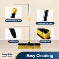 Yocada 18 Inch Push Broom Heavy-Duty Outdoor Commercial Broom Brush Stiff Bristles for Cleaning Patio Garage Deck Concrete Wood Stone Tile Floor