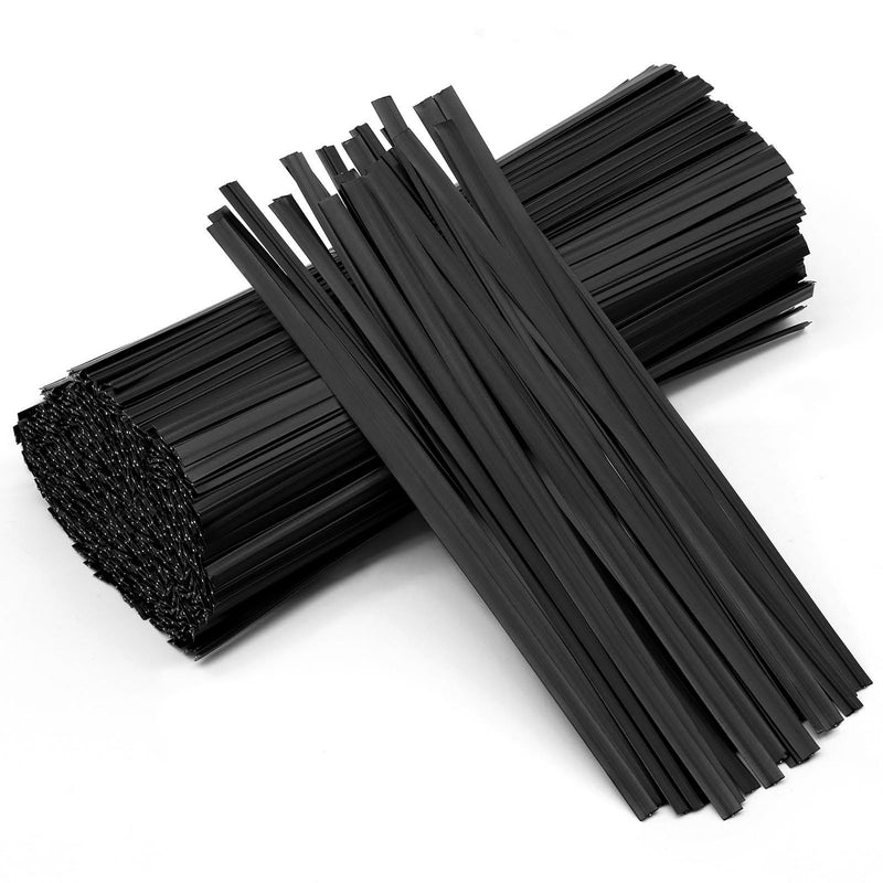 400 Pcs Twist Ties for Bags 5" Cable Ties Bag Twist Ties for Cord Twist Bread Ties Reusable Black Plastic Coated Ties Heavy Duty Bread Ties Twist