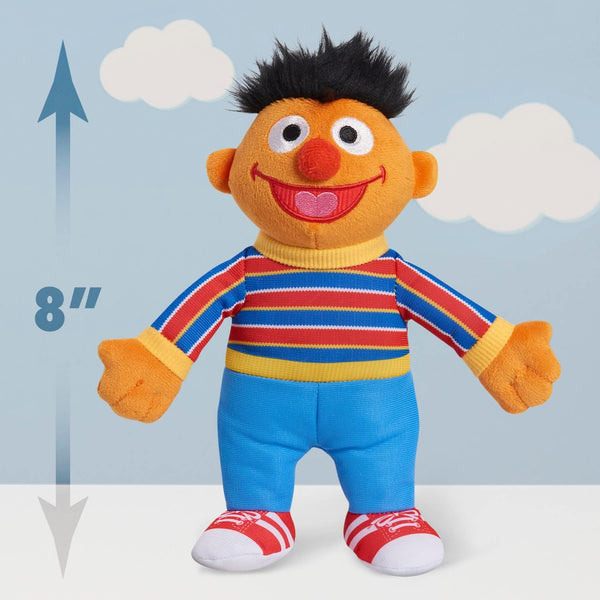 Just Play Sesame Street Friends Bert and Ernie 8-Inch 2-Piece Sustainable Plush Stuffed Animals Set, Kids Toys for Ages 18 Month