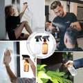 Small Water Spray Bottle for Hair, Frosted Clear Plastic Small Squirt Bottle with Adjustable Mist/Stream, Refillable Empty Mister Spray Bottles