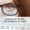 Stylish Blue Light Blocking Glasses for Women or Men - Ease Computer and Digital Eye Strain, Dry Eyes, Headaches and Blurry Vision - Instantly