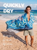 OCOOPA Microfiber Beach Towel Fast Drying, Extra Large 63" X 31" Sand Free Beach Towel Super Lightweight Towels for Swimming Pool, Camping,