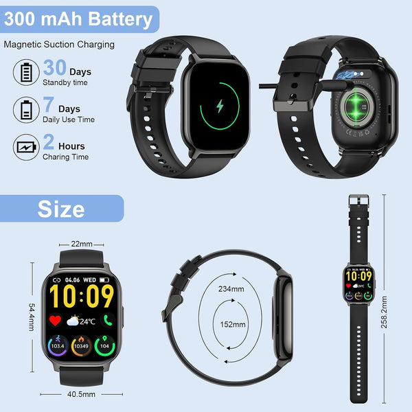 Smart Watch, 2.1" Smart Watches for Men Women(Answer/Make Call),120+ Sport Modes Fitness Tracker with Sleep Heart Rate Monitor, Pedometer, Watches