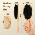 BLACK EGG Boar Bristle Hair Brush for Women Men Kid, Soft Natural Bristles Brush for Thin and Fine Hair, Restore Shine and Texture, Set Includes