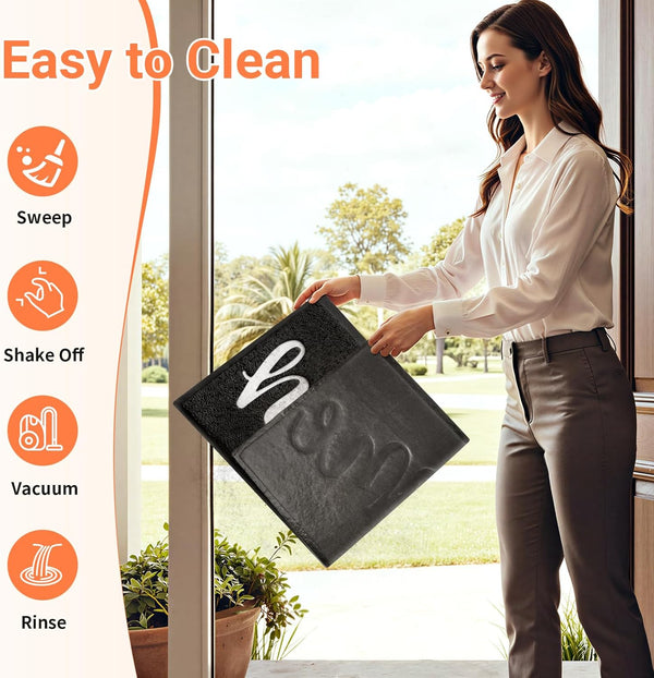 Door Mat Home Welcome Mats Outdoor and Indoor, Heavy-Duty Low-Profile Non-Slip Front Welcome Mat for Home Entrance, outside Entry, Yard, Floor,