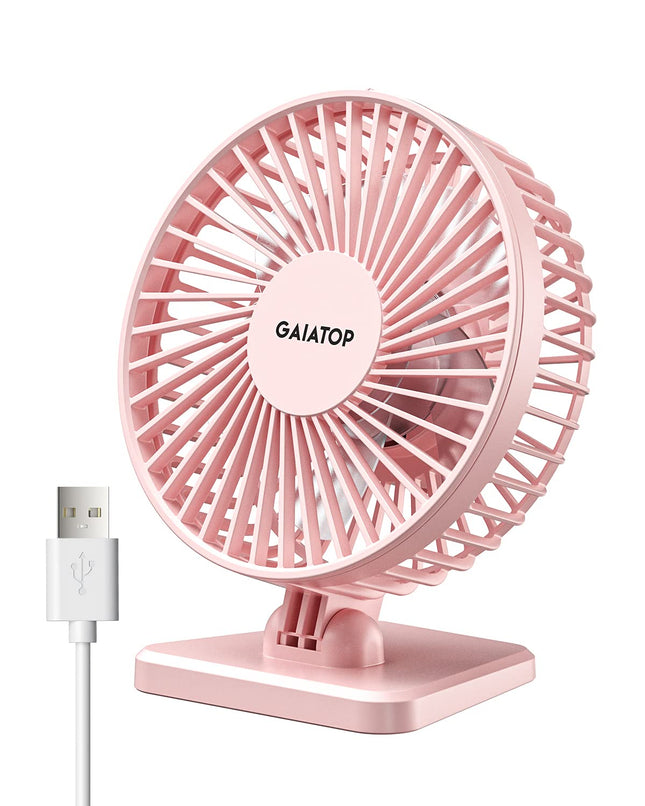 Gaiatop USB Desk Fan, Small but Powerful, Personal Portable Quiet 3 Speeds, Adjustable Mini Table Desktop Fan for Coolin