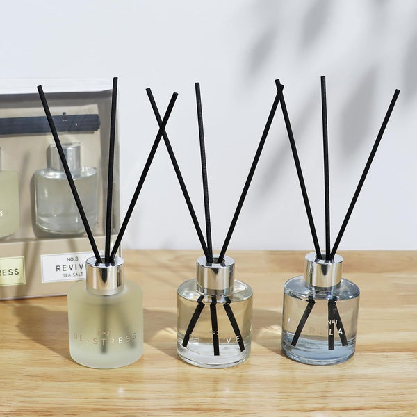 3 Pack Fragrance Reed Diffuser, 50ML Lavender Jasmine Lemongrass Aromatherapy Diffuser Set with 12 Black Fiber Sticks,Air Freshener for Bedroom