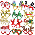Max Fun 12Pcs Christmas Glasses Glitter Holiday Party Glasses Frames Christmas Decoration Accessories Costume Eyeglasses for Christmas Parties