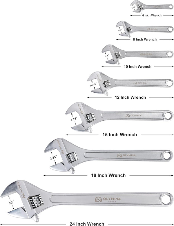 Olympia Tools 01-012 12" Adjustable Wrench 12-Inch