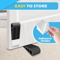 Rubber Door Stoppers for Bottom of Door - 4 Pack Door Stop Wedge with Holder Heavy Duty Doorstop for Home Office Dorm Classroom Garage Stackable