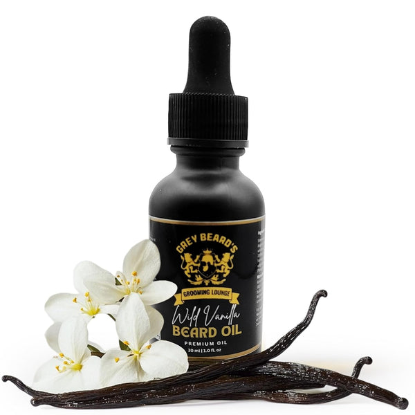 Grey Beard'S Grooming Lounge - Wild Vanilla Beard Oil for Men -Eliminates Itch & Dandruff - Deep Conditioning with Jojoba, Argan & Grapeseed Oils