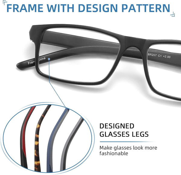 4 Pack Blue Light Blocking Glasses for Men Women,Rectangular Frame Computer Glasses with Spring Hinge,Anti Eyestrain/Uv Ray Eyeglasses