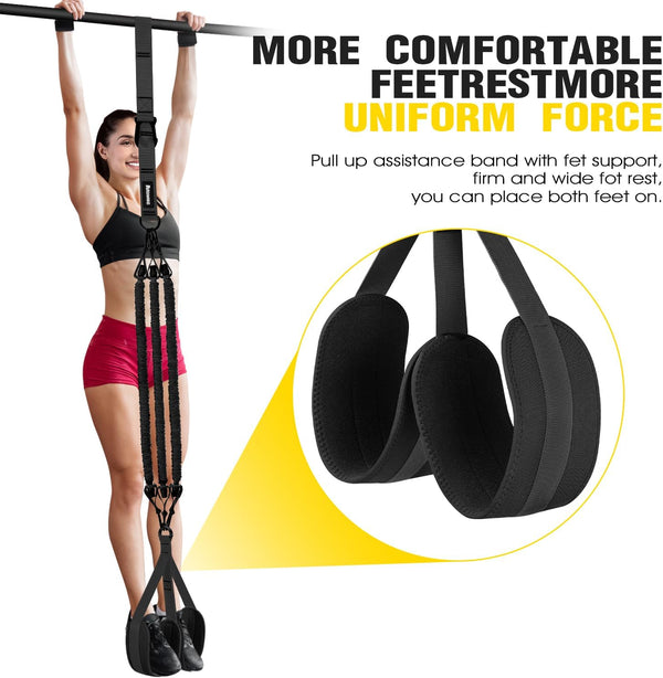 Adjustable Heavy Duty Pull up Assist Equipment with 4 Assistance Bands - Resistance Bands for Pull up Bar Workout - Home Gym Fitness Exercise