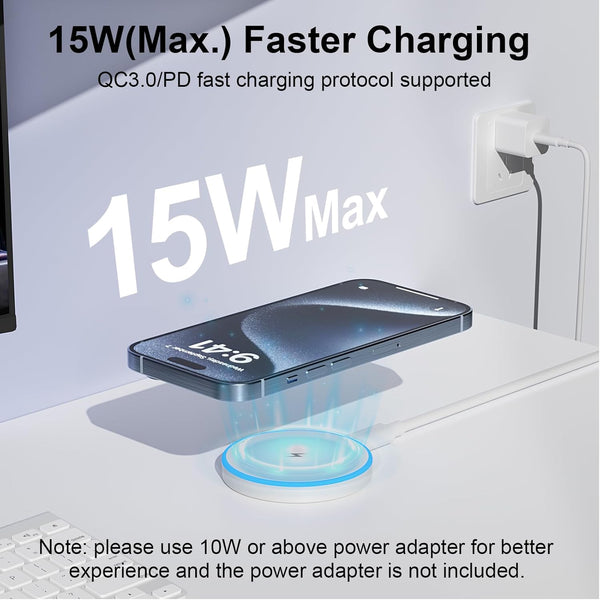 Magsafe Charger 2 Pack 15W Magnetic Wireless Charger Fast Charging Pad Compatible with Iphone 16/15/14/13/12 Series & Airpods 3/2/Pro Magnetic