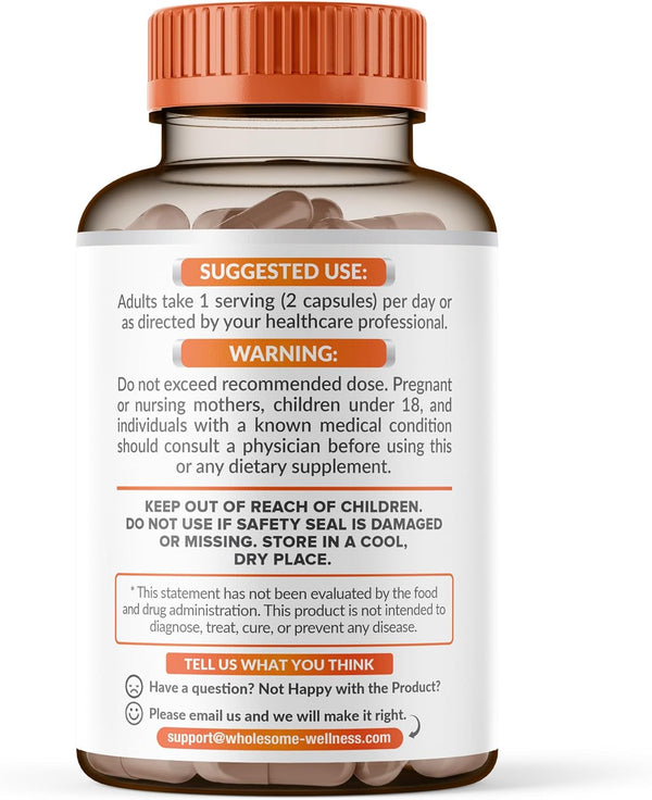 Wholesome Wellness Liposomal Vitamin C Capsules (200 Pills 1500Mg Buffered) High Absorption, Immune System & Collagen Booster, High Dose Fat