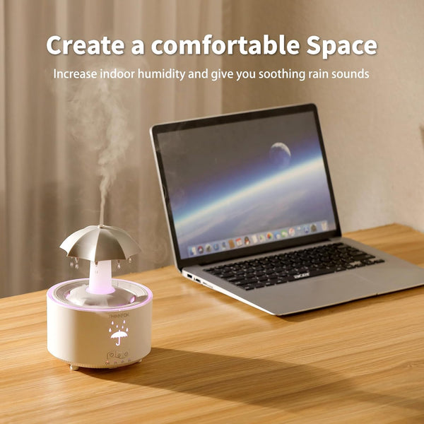Humidifiers for Bedroom,Aromatherapy Essential Oils Diffuser,Quiet Ultrasonic Clouds and Cool Mist Humidifier, 7 Colors Breathing LED