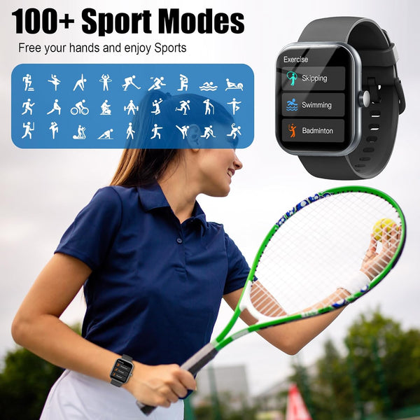Smart Watch for Men Women, 1.96" Fitness Tracker Running Watch (Answer/Make Call), IP68 Waterproof, Pedometer, Sleep/Step/Activity/Heart Rate