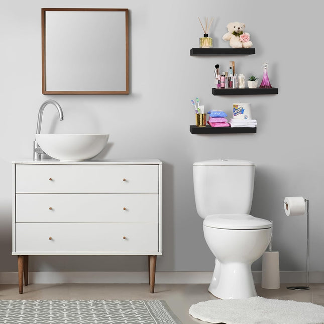Sorbus Floating Shelves for Wall, Bathroom Shelves Wall Mounted for Kitchen, Bedroom, Bathroom Storage over Toilet, Hang
