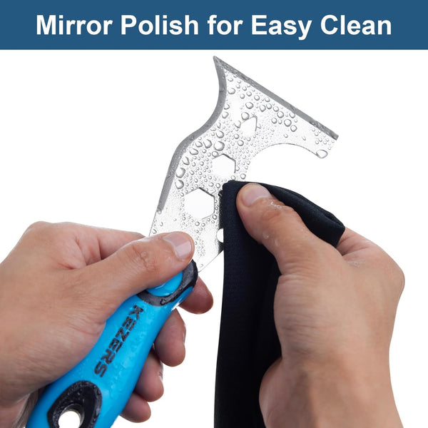 KEZERS 13-In-1 PainterâS Tool, Stainless Steel Putty Knife Scraper, Paint Scraper Tool for Painting & Wood with Metal Hammer End, Multi-Use