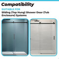 M6219 Sliding Shower Door Bottom Guide Fits for Sliding Shower Door (Top Hung) Tub Enclosure Systems, 1/2 in Channels for Glass Shower Door