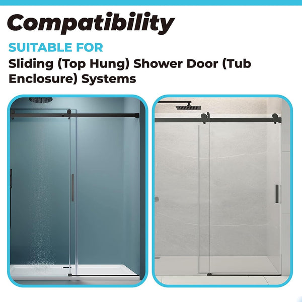 M6219 Sliding Shower Door Bottom Guide Fits for Sliding Shower Door (Top Hung) Tub Enclosure Systems, 1/2 in Channels for Glass Shower Door