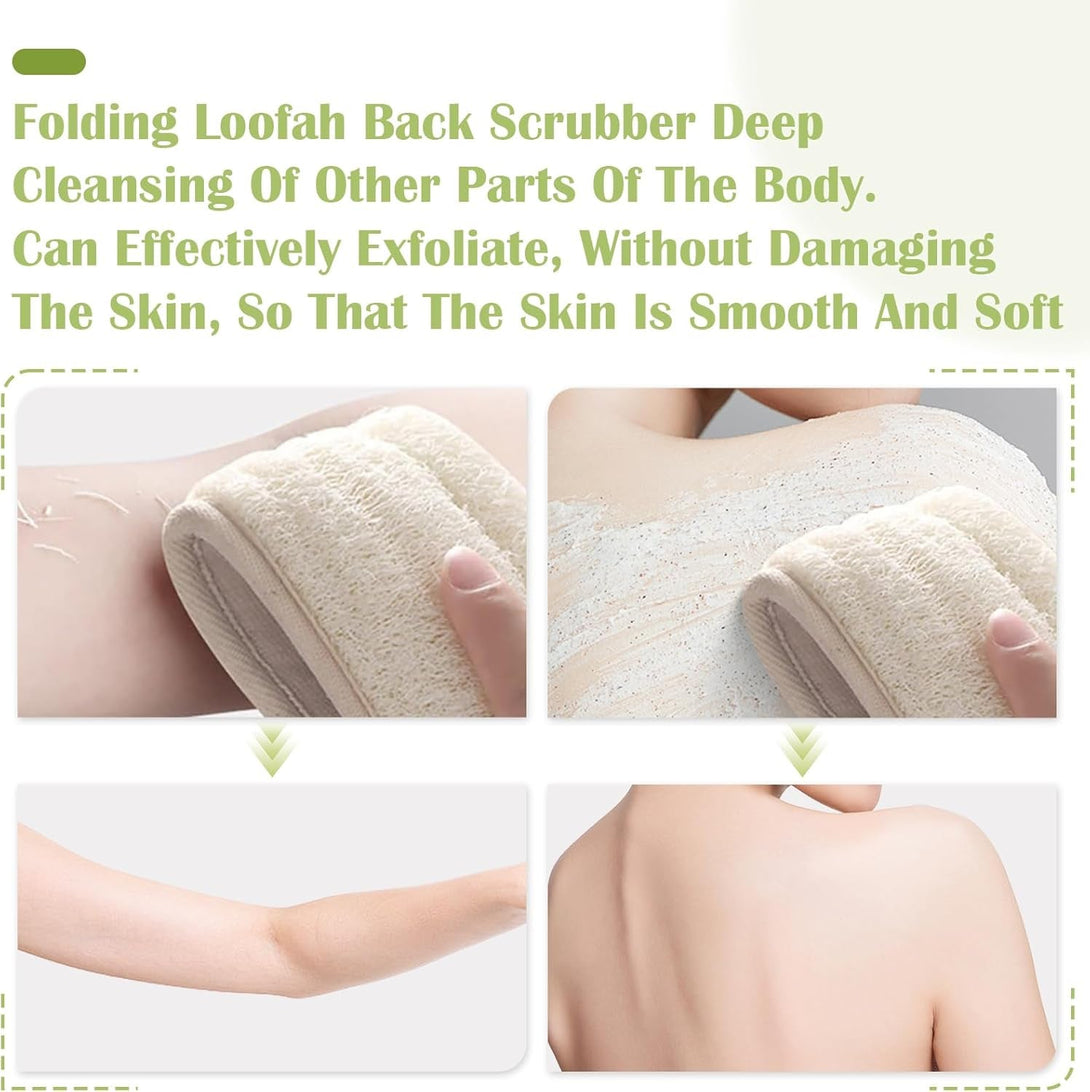 Natural Loofah Sponge Back Scrubber for Bath Shower, Exfoliating Body Scrubber, Shower Loofah Scrubber for Men and Women, Bath Sponge, Body Scrub, to Clean Your Body Deeply, Invigorate Your Skin