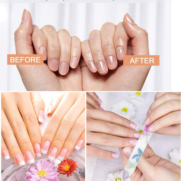 5 Pack Glass Nail Files with Case Crystal Glass Fingernail Files Double Sided Glass Nail File Mixed Color Manicure Set for Gentle Nail Care