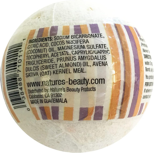 Nature's Beauty Oatmeal Fragrance-Free Bath Bomb Multi-Pack - Natural Hand Crafted, Non-Staining, Luxury Fizzy Spa Bomb, Sooth Dry + Itchy Skin