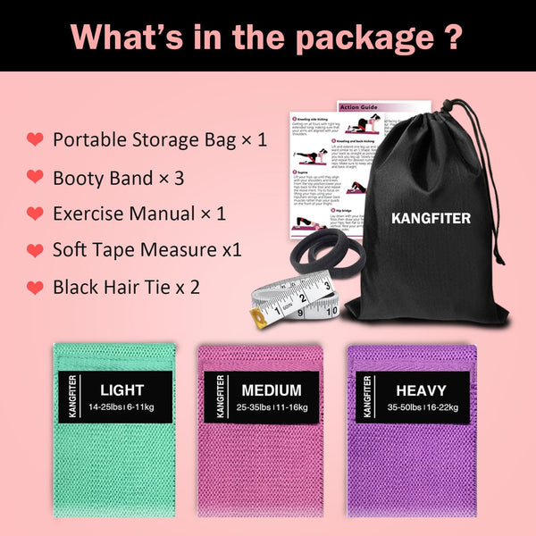 Non-Slip Fabric Resistance Bands for Working Out, Loop Exercise Bands for Booty Leg, Butt, Glute, Stretch Workout Bands for Women & Men, Hip