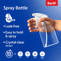 Bar5F Plastic Spray Bottle, 16 Oz | Leak Proof, Empty, Clear, Trigger Handle, Adjustable Fine to Stream Output, Refillable, Heavy Duty Sprayer for