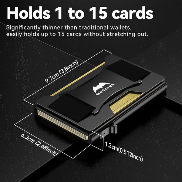 Smart Wallet for Men Slim Minimalist: Metal Pop up Wallet - RFID Front Pocket Credit Card Holder - Gift for Male Husband at Anniversay Brithday