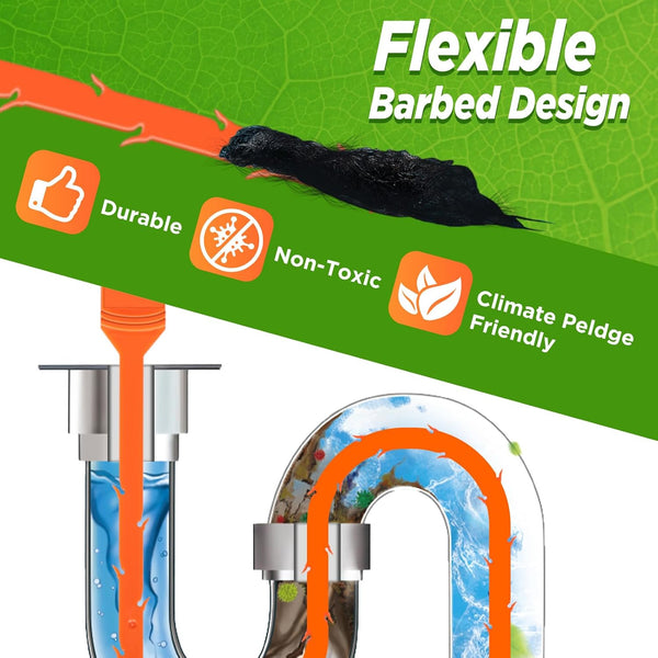 Forlivese Drain Snake, Drain Clog Remover,Hair Snake Tool Drain Opener,Sink Snake for Sewer Kitchen Sink Bathroom Tub Toilet Clogged Drains Relief