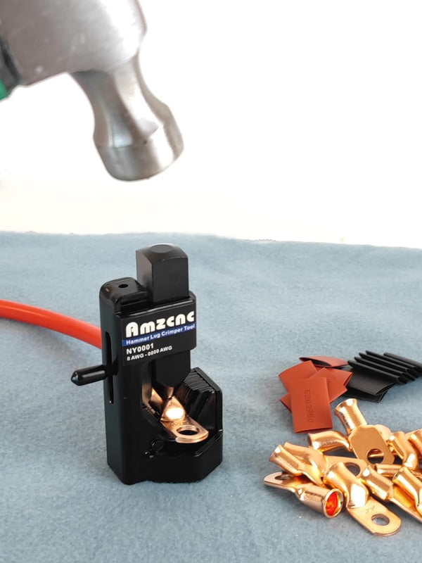 AMZCNC Hammer Lug Crimper Tool - 0000 AWG Battery and Welding Cables( 8 AWG to 4/0 Wire Gauge)