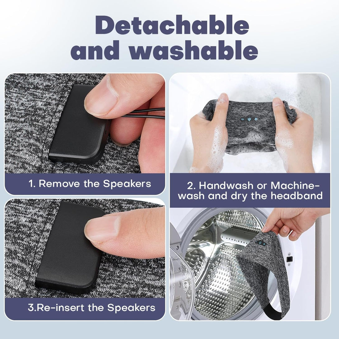 Sleep Headphones Bluetooth Headband for Side Sleeper, 14 Hours Playtime, Wireless Headband Headphones with HD Stereo Speakers for Workout,Running,Yoga, Ideal Gifts for Men, Women, Teens, Grey