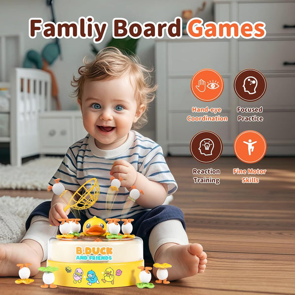 B.Duck Games for Kids Age 4-6, Board Games Bounce and Catch Duck Toys for Kids 4-8, Family Board Games for 5-7 Boys Girls, Birthday Gifts