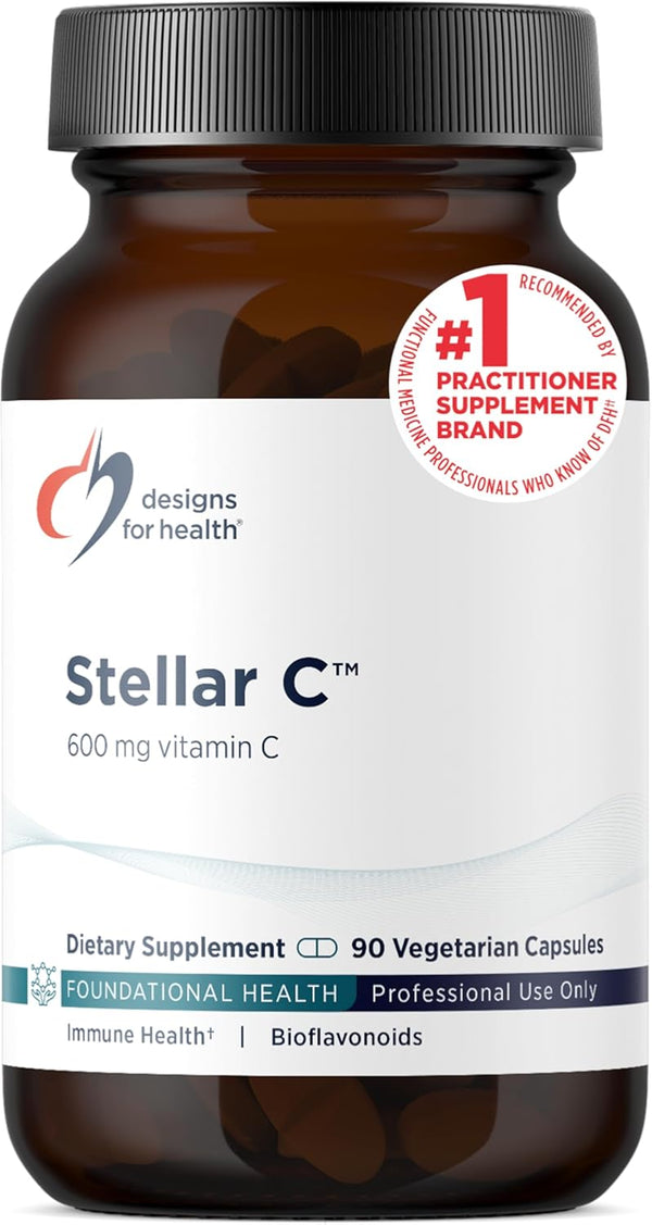Designs for Health Stellar Vitamin C + Quercetin Supplements - Citrus Bioflavonoids + Quercetin with Vitamin C and Zinc for Enhanced Immune