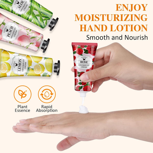 VESPRO 126 Pack Mothers Day Gifts Hand Cream Set for Women, Bulk Hand Lotion Travel Size for Dry Cracked Hands, Mini Hand Lotion for Thank You