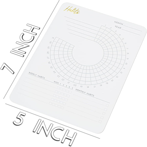 Habit Tracker with Walnut Wood Stand - 36 Months of Habit Tracking, Elegant Habit Calendar Desk for Goal Tracking
